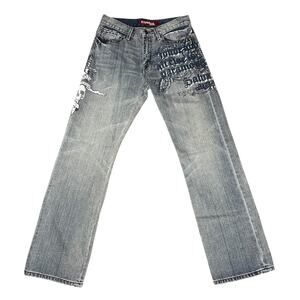 Vintage Y2k Express Skulls Denim Jeans 32x32